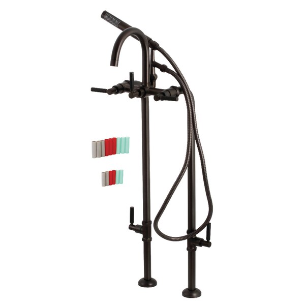 Aqua Vintage CCK8105DKL Freestanding Tub Faucet with Supply Line, Stop Valve, Oil Rubbed Bronze CCK8105DKL - main